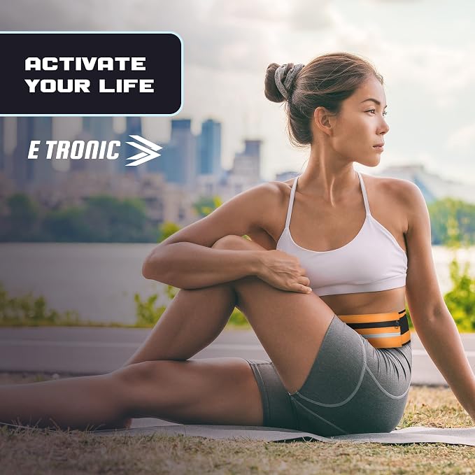 E Tronic Edge Running Belt for Women and Men, Money Belt and Running Fanny Pack, Hiking Fanny Pack, Holder for Cell Phone, Money, and Keys, Adjustable Belt Pouch fits Most Phone and Waist Sizes