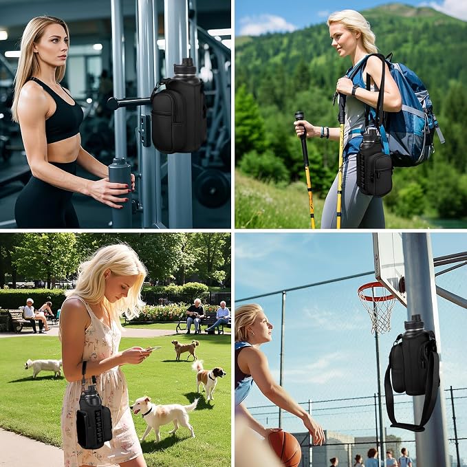 Magnetic Gym Water Bottle Bag with Strong Magnet Holder for Men and Women Securely Attaches to Metal Surfaces Perfect for 40Oz Bottle Phone Small Essentials Carrier