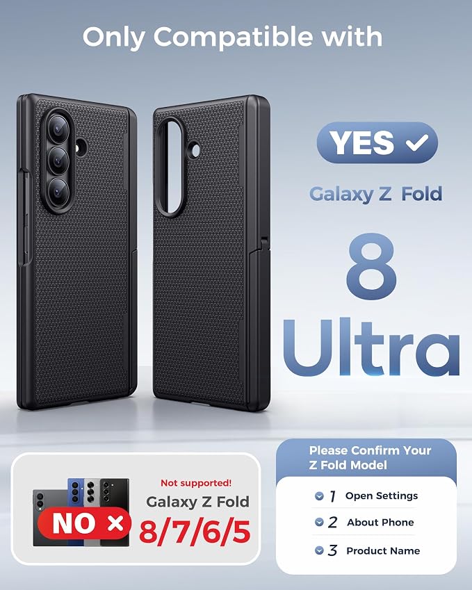 SSLOTSCASE Magnetic for Samsung Galaxy Z Fold 8 Ultra Case, Black | Stand, Compatible with MagSafe, Hinge Protection, Screen Protector, Heavy Duty Protective Rugged Men Women Phone Cover 2026