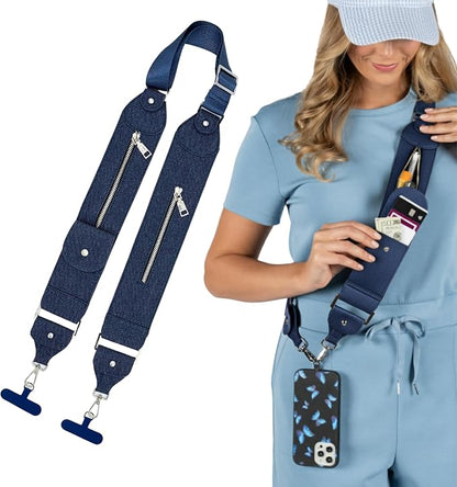 Crossbody Phone Purse, Stashie Clip and Go Strap with 3 Pockets for Cards and Cash, for Travel, Concerts, Sports