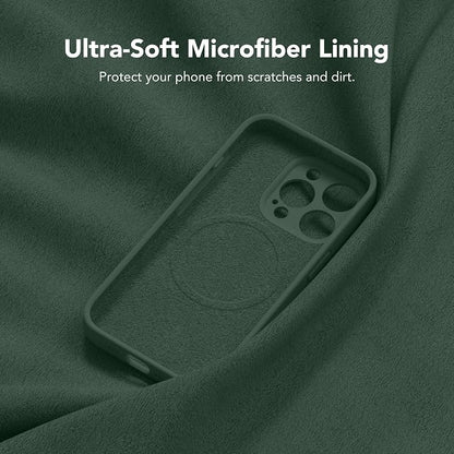 Magnetic for iPhone 13 Pro Max Case, Compatible with MagSafe, [Full Camera Protection][Screen Protector] Silicone Shockproof Protective Phone Case for iPhone 13 Pro Max 6.7", Alpine Green