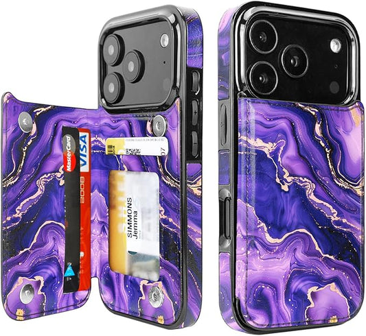 uCOLOR for iPhone 17 Pro Wallet Case with Card Holder PU Leather RFID Blocking Design iPhone 17 Pro flip case for Women Men Magnetic Clasp Kickstand Design 6.3 inch (Amethyst Dreams)