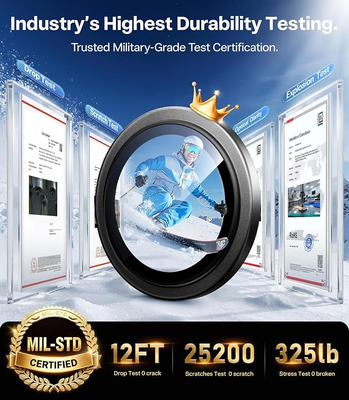 TORRAS 3-Year Ultimate Durability for iPhone 17 Pro Max/17 Pro Camera Lens Protector-1:1 Invisible Fit & Ultra Clarity, Military-Grade 9H+ Aerospace Glass Anti-Scratch Easy Installation,Gray