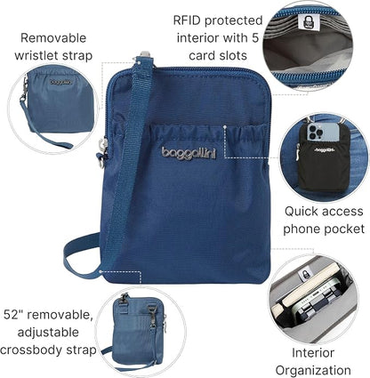 Baggallini Bryant Pouch Small Crossbody Bag for Women - Phone Purse with Crossbody Strap - Lightweight Crossbody Pouch