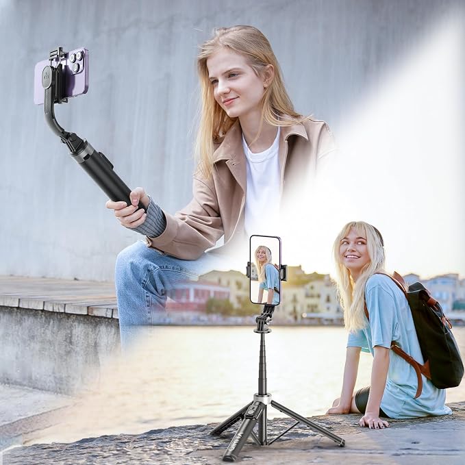 51" Selfie Stick Tripod, Extendable Cell Phone Stand with Remote, Aluminum Alloy Smartphone Travel Tripod Phone Stand for iPhone 15/14/13/12 Pro Max, Samsung, Huawei, GoPro