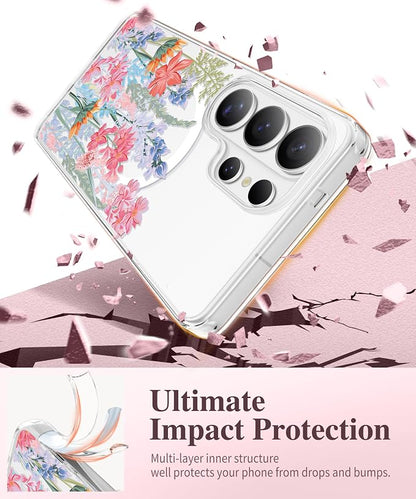 GVIEWIN for Samsung Galaxy S26 Ultra Case Compatible with MagSafe, Clear Floral Shockproof Protective Women Phone Case, Non-Yellowing, Screen&Camera Lens Protector for S26 Ultra 6.9",Botanica/Colorful