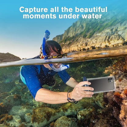 2 Pack JOTO Waterproof Phone Pouch Case Up to 7", IPX8 Underwater Phone Case Cellphone Dry Bag for iPhone 17/Air 16 15 14 13 12 Pro Max Xs Max XR X 8 7 6S Plus SE/Galaxy S24 S23 S22 S21 - Black & Navy