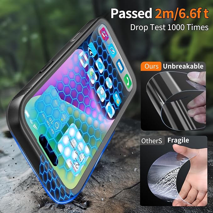 Cozycase TOP Military Protective IP68 Waterproof Case for iPhone 17 Pro Heavy Duty 360 Shockproof Full Body with Screen Camera Protector Double Dustproof Hard Tough 17Pro Front Back Cover