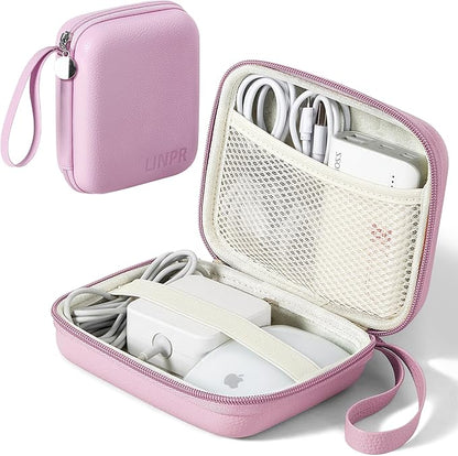 Charger Case for Macbook, Portable Tech Electronic Organizer Bag, Small Travel Storage Pouch for Laptop Accessories, MacBook Power Adapter, Charging Cords, USB Drives (Light Purple, L)
