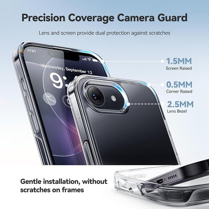 CASEKOO for iPhone 17e/16e Case Crystal Clear, Patented Anti-Yellow & Virgin TPU, 15FT Military-Grade Drop Protection, Slim Transparent Women Men Funda para for iPhone 17e/16e Case 6.1 inch, Clear