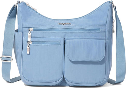 Baggallini womens Everywhere Bagg Crossbody Women 11x9 Lightweight Nylon Hobo Water-resistant Travel Bag W/Rfid