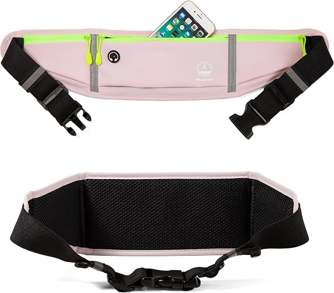 Running Belt Slim Fanny Packs for Women, Pink Running Fanny Pack Waist Pack Phone Holder for Running Hiking Workout