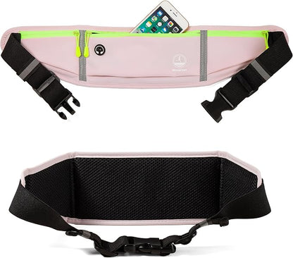 Running Belt Slim Fanny Packs for Women, Pink Running Fanny Pack Waist Pack Phone Holder for Running Hiking Workout