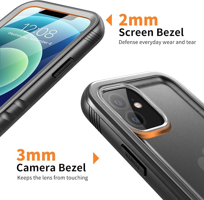 Cozycase TOP Military IP68 Waterproof Case for iPhone 12 / 12 Pro - Heavy Duty 360 Shockproof Full Body with Screen Camera Protector Double Water Dust Drop Proof Hard Rugged Tough Front Back Cover