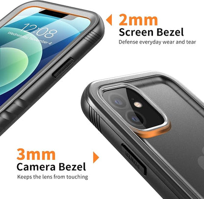 Cozycase TOP Military IP68 Waterproof Case for iPhone 12 / 12 Pro - Heavy Duty 360 Shockproof Full Body with Screen Camera Protector Double Water Dust Drop Proof Hard Rugged Tough Front Back Cover