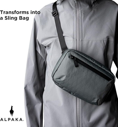 ALPAKA Elements Tech Case - Travel Organizer Pouch for Electronics, Cables, EDC with Weatherproof Fabrics, YKK Zippers(Slate Grey VX21)