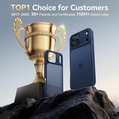 CASEKOO Armor Shockproof Designed for iPhone 17 Pro Max Case [16FT Military Grade Protection] Matte Finish Protective Phone Case Anti-Fingerprint Thin Slim Hard Cover for iPhone 17 Pro Max - Deep Blue