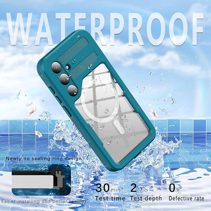 Losin Compatible with Galaxy S25 Case Waterproof Magnetic [Compatible with MagSafe] [Drop Protection] [IP68 Underwater] Full Body Shockproof Protective Phone Case, Teal