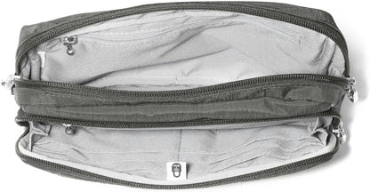 Baggallini Securtex Anti-theft Belt Bag 8.8"x5.5" Crossbody Fanny Pack for Women RFID Wallet Locking Zipper Travel Purse
