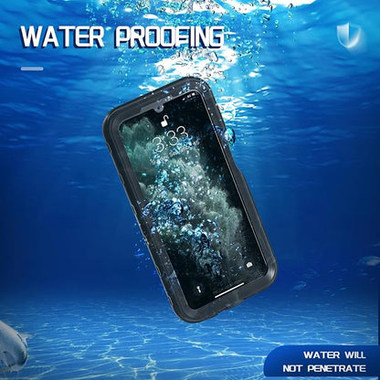 Hualele Galaxy A15 Case Waterproof, Built in Lens & Screen Protector Rugged Full Body Heavy Duty Protective Shockproof IP68 Underwater Case for Samsung Galaxy A15 Black
