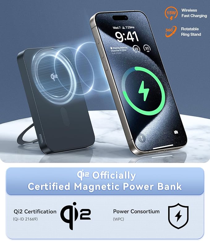 TORRAS Ostand 10,000mAh QI2 Magnetic Battery Pack with Stand & Magnetic Case — Buy Together to Save 15%