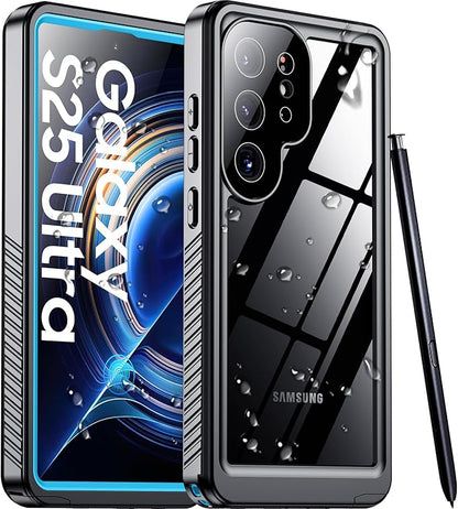 Temdan Designed for Samsung Galaxy S25 Ultra Case Waterproof, Built-in Lens & Screen Protector Military Grade Shockproof Dropproof IP68 Underwater Full Body Phone Case for Galaxy S25 Ultra 6.9"-Blue