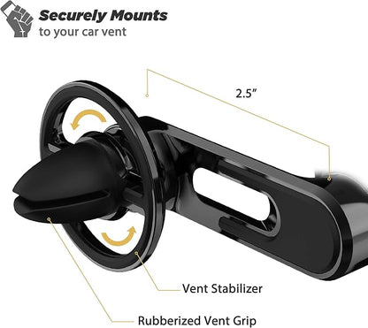 Scosche MM2VP2SR-SP MagicMount Pro FreeFlow Magnetic Car Phone Holder - Strong Magnet Mount for iPhone and Android - Secure Magnetic Cell Phone Air Vent Mount - Universal 360° Mobile Cellphone Holder