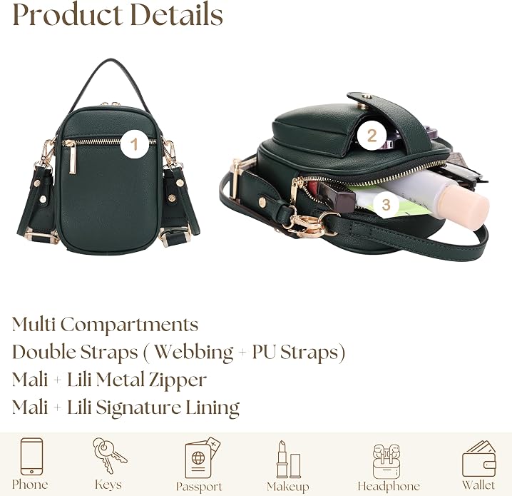 Mali+Lili Gail Vegan Leather Multi Compartment Crossbody Bag