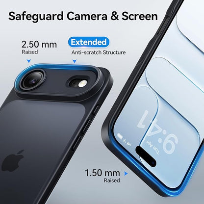 CASEKOO for iPhone 17 Air Case, [Never Yellow Technology] [Mil-Grade Drop Protection] Translucent Slim Cover Women Men for iPhone 17 Air Phone Case 6.5 inch, Frosted Black