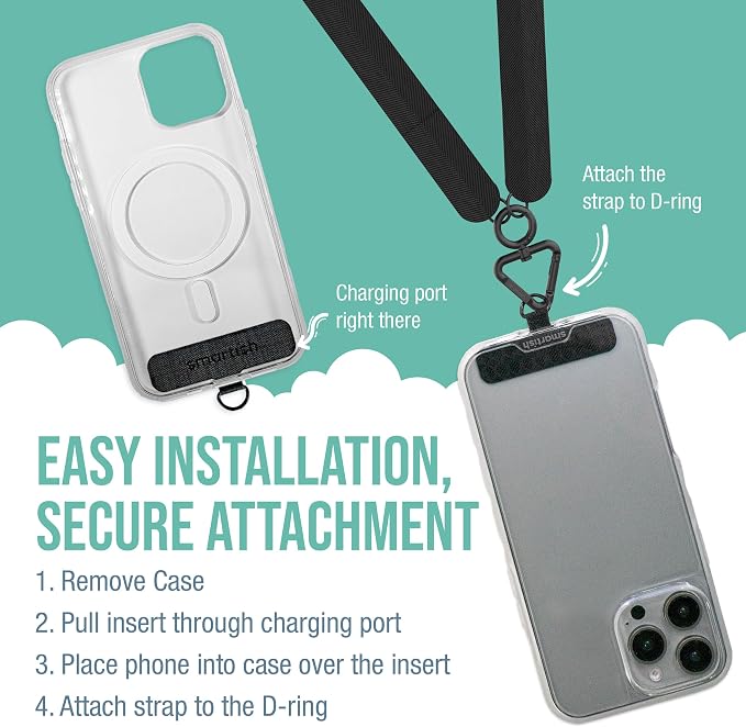 Smartish Phone Lanyard - Case Clinger - Universal iPhone Holder w/Detachable Crossbody Shoulder Neck Strap w/Storage Loops, Fidlock, Insert for Phone Cases iPhone, Galaxy, Pixel- Mauve It or Lose It