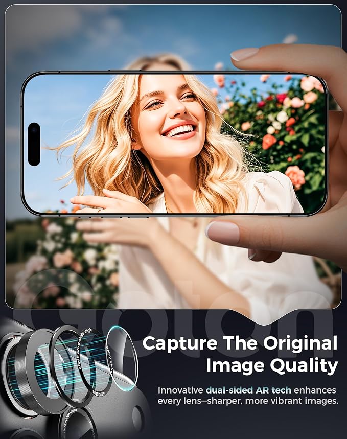 Goton Compatible for iPhone 17 Pro Camera Lens Protector, 1-Pack Aluminum Alloy Metal Cover with HD Tempered Glass, Pro Camera Style, Shatter-Resistant, Scratch-Proof, Case Friendly