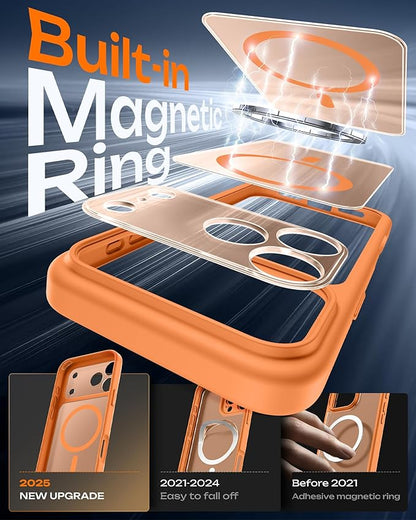 TOCOL for iPhone 17 Pro Case, Compatible with Magsafe Charger, Full Camera Protection, Translucent Matte Phone Case for 17 Pro 6.3 inch (Orange)