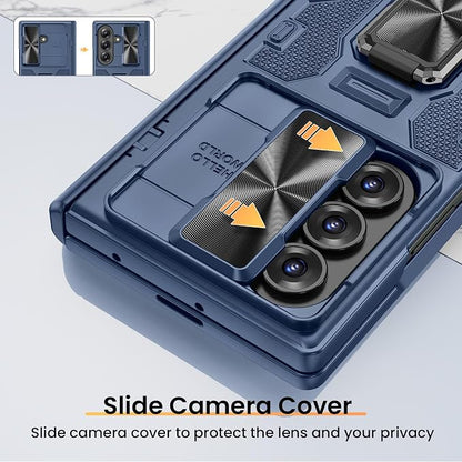 VEGO for Galaxy Z Fold 8 Ultra Case with Hinge & Privacy Screen Protector | Slide Camera Cover & Rotat Kickstand Military-Grade Drop Protection Shockproof Phone Case for Samsung Fold 8 Ultra 2026-Blue