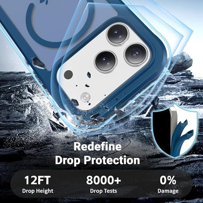jaroco Magnetic for iPhone 17 Pro Case, [Compatible with MagSafe][Military Grade Drop Protection][Heavy Duty Protection][Non-Slip][Shockproof] 2-Layer Durable Bumper Phone Casee 6.3''-Deep Blue