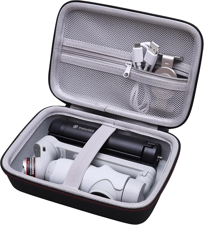 LTGEM Hard Travel Case Compatible with DJI Osmo Mobile SE/Osmo Mobile 7P/7/8/6, Insta360 Flow/Flow Pro/Flow 2 Pro Foldable AI Phone Gimbal, hohem iSteady X3 SE Gimbal Stabilizer (Black+Gray)
