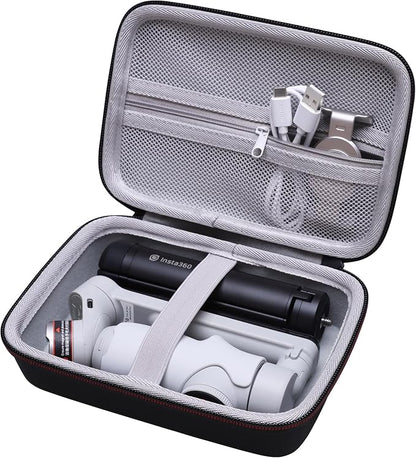LTGEM Hard Travel Case Compatible with DJI Osmo Mobile SE/Osmo Mobile 7P/7/8/6, Insta360 Flow/Flow Pro/Flow 2 Pro Foldable AI Phone Gimbal, hohem iSteady X3 SE Gimbal Stabilizer (Black+Gray)
