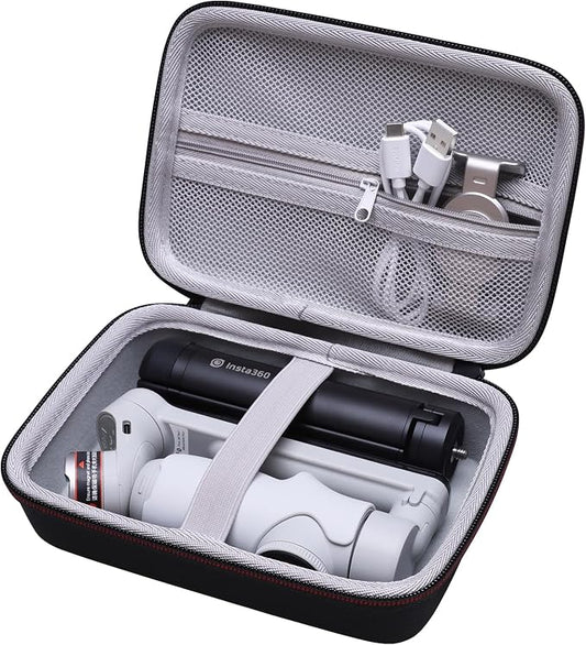 LTGEM Hard Travel Case Compatible with DJI Osmo Mobile SE/Osmo Mobile 7P/7/8/6, Insta360 Flow/Flow Pro/Flow 2 Pro Foldable AI Phone Gimbal, hohem iSteady X3 SE Gimbal Stabilizer (Black+Gray)