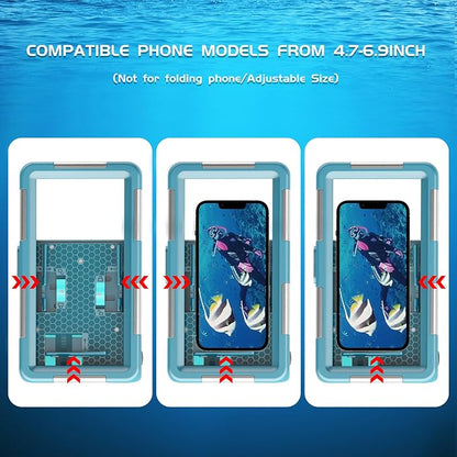 Universal Underwater Phone Protective Case [50ft/15m] for Snorkeling Diving Swimming Surfing Outdoor Sports Photo Video Housing Compatible with Phone in Size 4.7 to 6.9 inch