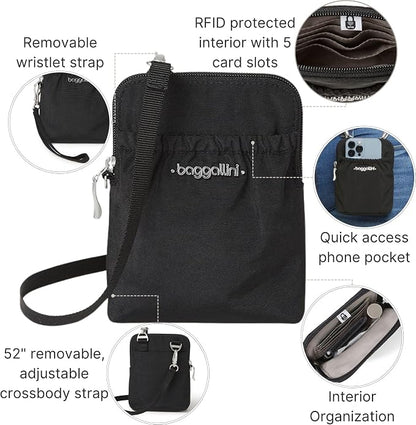 Baggallini Bryant Pouch Small Crossbody Bag for Women - Phone Purse with Crossbody Strap - Lightweight Crossbody Pouch