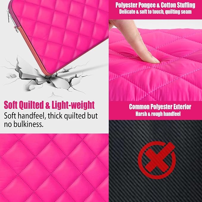 Puffy Quilted Travel Cable Electronic Organizer for Accessories Laptop MacBook Power Adapter, Wireless Mouse, for iPhone Charger, Cellphone, Power Bank