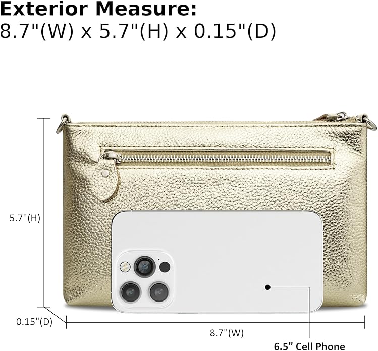 befen Genuine Leather Wristlet Clutch Wallet Purses Small Crossbody Bags for Women with RFID Blocking Card Slots