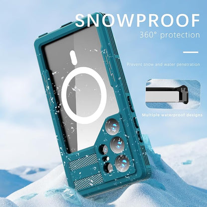 Losin Compatible with Galaxy S24 Ultra Case Waterproof Magnetic [Compatible with MagSafe] [Drop Protection] [IP68 Underwater] Full Body Shockproof Protective Phone Case, Teal