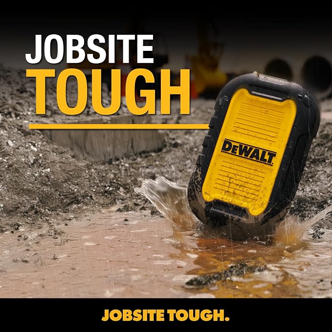 DEWALT Heavy Duty Magnetic Power Bank 5,000mAh, Rugged Wireless Portable Charger 18W Fast Charging Battery Pack, USB-C to C w/USB Adapter Cable 4' Water Resistant Works w/Magsafe iPhone 17/16/15/14