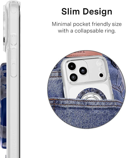 VELVET CAVIAR Compatible with MagSafe Phone Grip 2.0 | Cute Magnetic Ring Holder | Finger Loop Kickstand | Pop On Accessory for iPhone 17, 16, 15, 14, 13, 12 | Midnight Blossom
