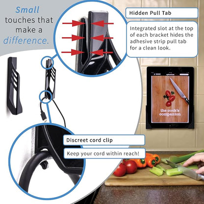 Dockem Damage-Free Wall Mount for iPhone: 14, 13, 12, 11, Pro, Plus, Mini, Pro Max, SE 2/3, XS/X, XS Max, XR, 8/7, 8/7+, S22, S21, S20: 3M Command Strip Adhesives: Koala Mount Wall Dock [Black]