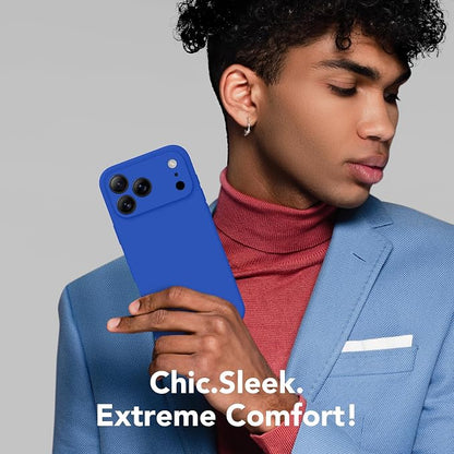 Magnetic for iPhone 17 Pro Max Case, Compatible with MagSafe, [Full Camera Protection][Screen Protector] Silicone Shockproof Protective Phone Case for iPhone 17 Pro Max 6.9", Klein Blue