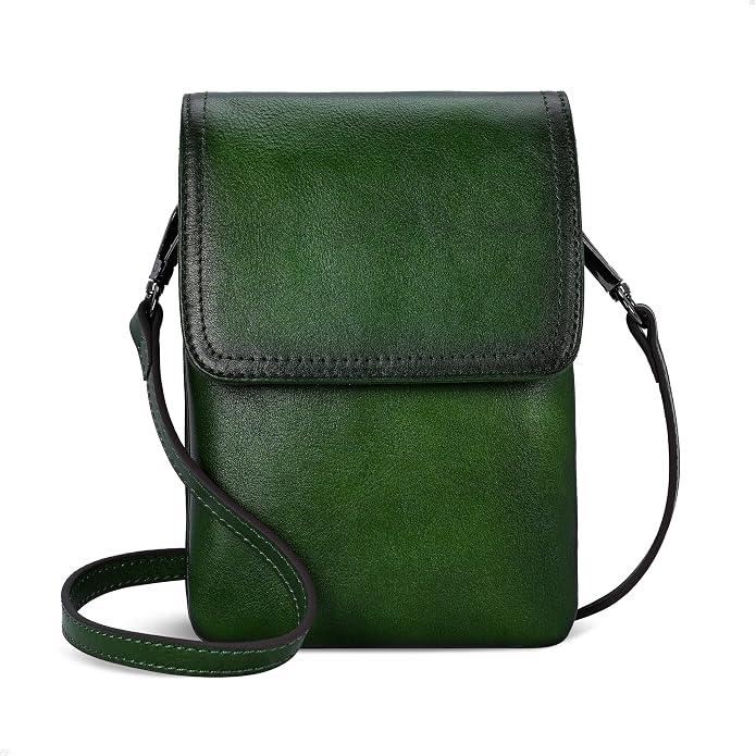 Iswee Leather Crossbody Bags for Women RFID Blocking Cell Phone Purse Small Anti-Theft Zippered with Card slots
