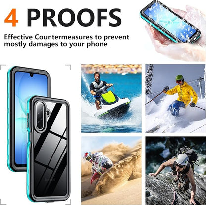 SPIDERCASE for Samsung Galaxy A17 Waterproof Case, IP68 Waterproof Case, Military-Grade Drop Protection, Full-Body Shockproof Dustproof Cover,Teal