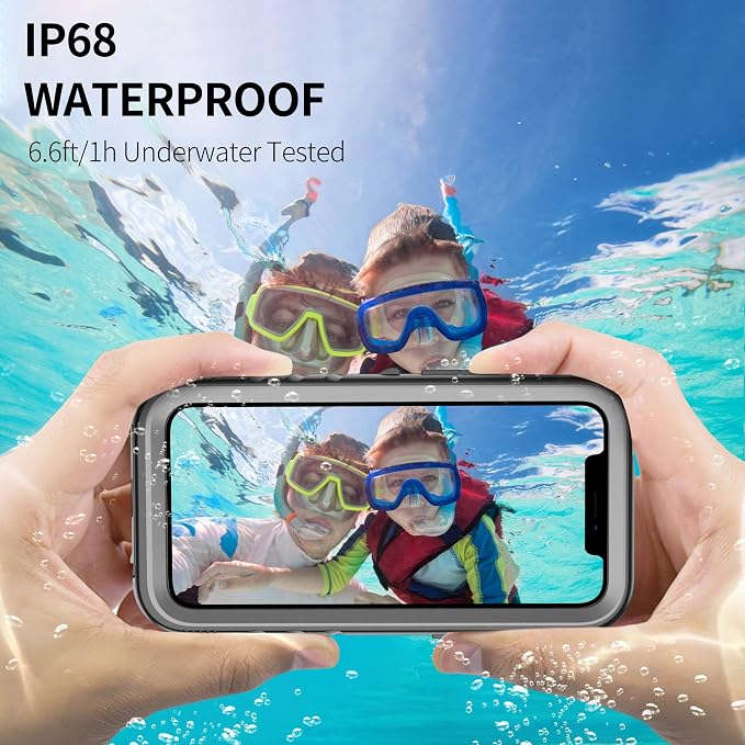 SPORTLINK Compatible with iPhone 12 Mini Waterproof Shockproof Case - Full Body Heavy Duty Underwater Dustproof Rugged 360 Protective Military Grade 5.4 Inch with Camera/Screen Protector (Black)