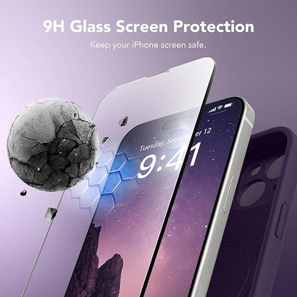 Magnetic for iPhone 13 Case, Compatible with MagSafe, [Full Camera Protection][Screen Protector] Silicone Shockproof Protective Phone Case for iPhone 13 6.1", Deep Purple